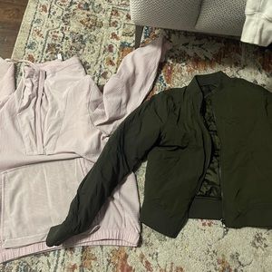 2 for 1 - green lululemon bomber and pink lululemon sweater